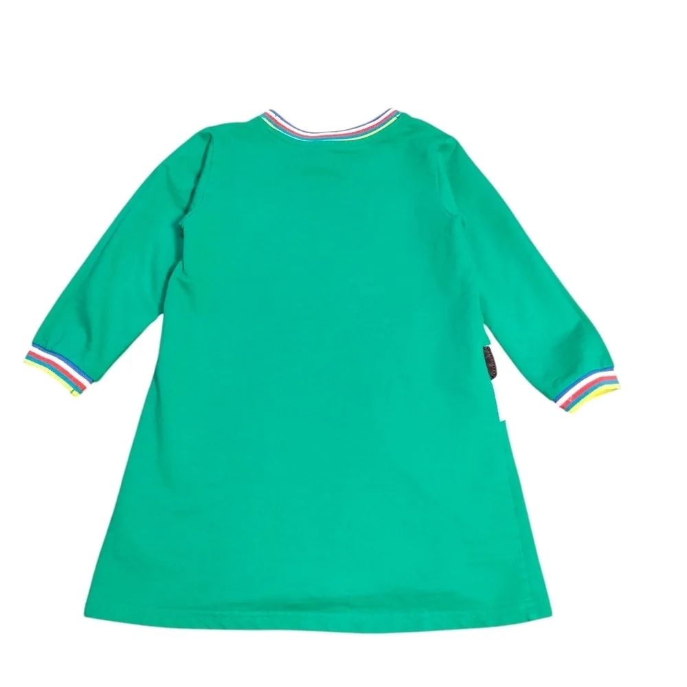 Girls Big Applique Cat Dress Size 4 Y